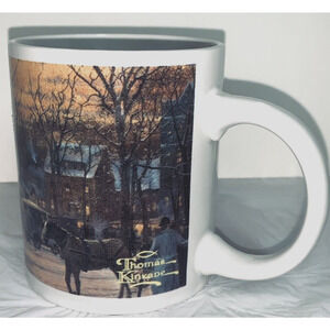 Thomas Kinkade Town Square Christmas Mug Cup Coffee 2010
